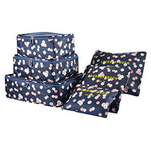 Carica l'immagine nel visualizzatore di Gallery, Organizer per Valigie Cubo di Viaggio, EASEHOME Impermeabile Fiore Blu Scuro