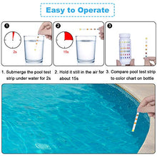 Carica l'immagine nel visualizzatore di Gallery, Striscia reattiva per piscina 6 in 1,Piscina Test Strisce PH 50 pezzi.