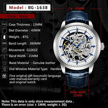 Carica l'immagine nel visualizzatore di Gallery, BERSIGAR Orologio da Uomo Automatico Con Meccanismo Di Scheletro Blu - Ilgrandebazar