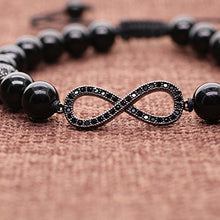 Carica l'immagine nel visualizzatore di Gallery, COAI Bracciale Infinito con Perle in Tormalina Nera e Occhio di