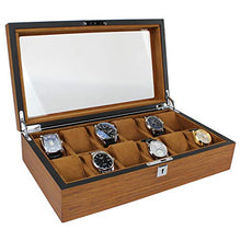 Carica l'immagine nel visualizzatore di Gallery, Qiwode - Scatola per orologi da uomo, in legno massello, con 12 Grids