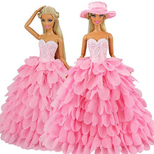 Carica l'immagine nel visualizzatore di Gallery, Miunana Sera Party Abito Vestito Buddle Lungo A Scale + Cappello per Rosa - Ilgrandebazar
