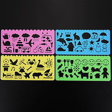Carica l'immagine nel visualizzatore di Gallery, Set di Stencil Stampini da Disegno in Plastica per Bambini, 74 Forme, 24... - Ilgrandebazar