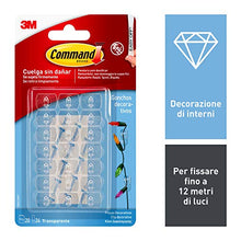 Carica l'immagine nel visualizzatore di Gallery, Command 17026CLR 20 Ganci Adesivi a Clip e 24 Strisce Biadesive, Trasparente