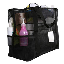 Carica l'immagine nel visualizzatore di Gallery, EXTSUD Extra Grande Borsa a Rete da Spiaggia con Cerniera 70x37x18cm Nero