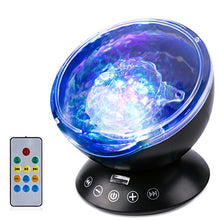 Carica l'immagine nel visualizzatore di Gallery, Luce Proiettore Oceano LED Lampada Notturna Lettore Nero - Ilgrandebazar