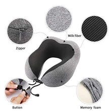 Carica l'immagine nel visualizzatore di Gallery, Cuscino da viaggio a memory foam realizzato in morbida e B-grigio Memory Foam