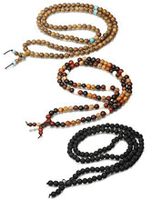 Carica l'immagine nel visualizzatore di Gallery, BESTEEL 3 Pezzi Elastici Buddha Bracciali Collane Stile A, Pietra Lavica Nera - Ilgrandebazar