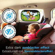Carica l'immagine nel visualizzatore di Gallery, Tendine parasole auto bambini tartaruga extra scuro- Parasole Nero con safari - Ilgrandebazar
