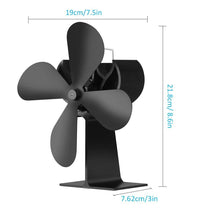Carica l'immagine nel visualizzatore di Gallery, JOYOOO Ventilatore da camino,Ventola termica a 4 pale per Big leaf, Nero - Ilgrandebazar