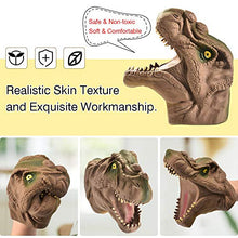 Carica l'immagine nel visualizzatore di Gallery, DIYARTS Dinosaur Hand Puppet Gloves Gioco di Ruolo Realistico Marrone - Ilgrandebazar