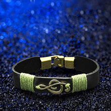 Carica l'immagine nel visualizzatore di Gallery, Ranikeer Bracciale da Uomo Donna Musica in Pelle, Stile retrò Regalo per... - Ilgrandebazar