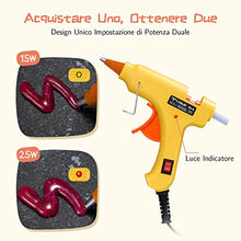 Carica l'immagine nel visualizzatore di Gallery, TOPELEK Pistola per Colla a Caldo, 15W/25W Dual Power Mini ad...