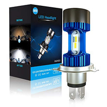 Carica l'immagine nel visualizzatore di Gallery, Lampadina H4 LED per Moto, 6400LM Lampada Sostituzione Alogena, Blu