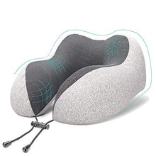 Carica l'immagine nel visualizzatore di Gallery, Cuscino da viaggio memory foam – a forma di U collo cuscino con...