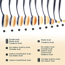 Carica l'immagine nel visualizzatore di Gallery, Start Makers pennelli ovali make up - 10pcs / Set Spazzolino stile black