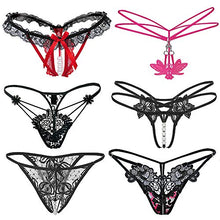 Carica l'immagine nel visualizzatore di Gallery, MOOKLIN ROAM 6 Pezzi Mutande Sexy Elastiche Perizoma Donna con Pizzi...
