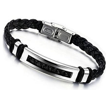 Carica l'immagine nel visualizzatore di Gallery, Jstyle Gioielli Bracciali Cuoio del'acciaio Inossidabile da Uomo Lunghezza... - Ilgrandebazar