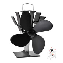 Carica l'immagine nel visualizzatore di Gallery, Ventilatore per camini a legna, BUYGOO a 4 pale riscaldato per...