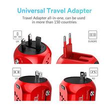 Carica l'immagine nel visualizzatore di Gallery, Milool Adattatore Universale da Viaggio con QC3.0 Quick Charge 2 Porte Rosso - Ilgrandebazar