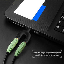 Carica l'immagine nel visualizzatore di Gallery, AFUNTA auricolare Audio Kit Stereo Splitter, Ferro di U splitter-Black - Ilgrandebazar