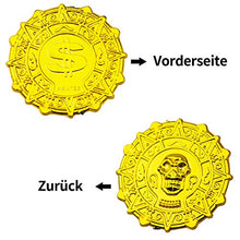 Carica l'immagine nel visualizzatore di Gallery, BESTZY 100 Pezzi Monete Oro Pirata Plastica Giocattolo Halloween F