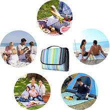Carica l'immagine nel visualizzatore di Gallery, LIVEHITOP Coperta da PIC-nic 200x200 cm Impermeabile - Tappeto Blu Striscia