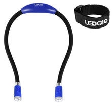Carica l'immagine nel visualizzatore di Gallery, LEDGLE LED Luce del Libro, Mani libere, Braccio Flessibile, 4 6500-7000K, Blu - Ilgrandebazar