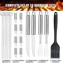 Carica l'immagine nel visualizzatore di Gallery, Attrezzi per Barbecue,Gifort 24pcs Barbecue Accessori in Acciaio Inox...
