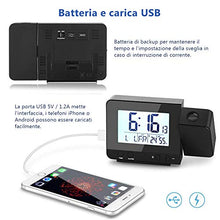 Carica l'immagine nel visualizzatore di Gallery, Deofde Sveglia con proiezione, Digitale Ampio Display LCD,...