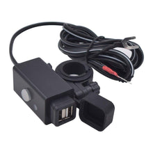 Carica l'immagine nel visualizzatore di Gallery, YGL Impermeabile Caricabatterie USB per Moto con Interruttore di nero - Ilgrandebazar