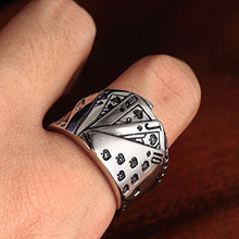 Carica l'immagine nel visualizzatore di Gallery, PAMTIER Carte da Poker Anello Uomo Acciaio Inossidabile Argento - Ilgrandebazar