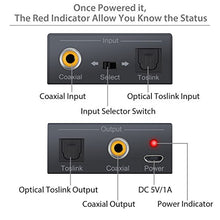 Carica l'immagine nel visualizzatore di Gallery, PROZOR Convertitore Bidirezionale da Digitale Coassiale a SPDIF Toslink...