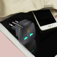 Carica l'immagine nel visualizzatore di Gallery, EXTRASTAR Adattatore Universale da Viaggio, Adapter/Adattatore da Viaggio World to Italy, Nero, 2 Pezzi