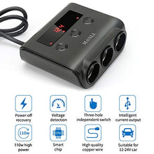 Carica l'immagine nel visualizzatore di Gallery, MANLI Sdoppiatore Accendisigari, 12V/24V Adattatore da 3 accendisigari 4 USB