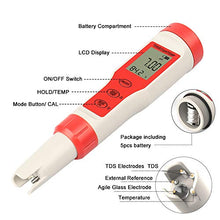Carica l'immagine nel visualizzatore di Gallery, PH Meter digitale con ATC,4 in 1 TDS EC Temp - 0,01 Risoluzione 0-14pH 02