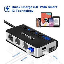 Carica l'immagine nel visualizzatore di Gallery, OOWOLF Accendisigari per Auto 180W 12V/24V, Ricarica Rapida 3.0 USB USB...