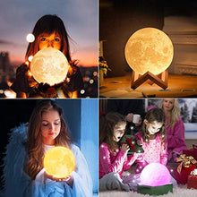 Carica l'immagine nel visualizzatore di Gallery, Luna Lampada Led, 3D luce USB Ricaricabile 16 colori Moon Lamp 5.91 Inch - Ilgrandebazar