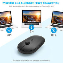 Carica l'immagine nel visualizzatore di Gallery, WisFox Mouse Senza Fili, Bluetooth, Ergonomico Wireless da Nero