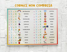 Carica l'immagine nel visualizzatore di Gallery, Alfabetiere da Muro Plastificato - Abecedario per Bambini