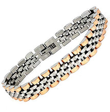 Carica l'immagine nel visualizzatore di Gallery, SAGA GIOIELLI BRACCIALE UOMO ACCIAIO TONALITA' ARGENTO - RAMATO