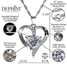 Carica l'immagine nel visualizzatore di Gallery, DEPHINI - Collana a forma di cuore bianco - in argento Sterling 925 - con... - Ilgrandebazar