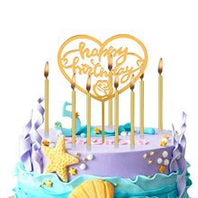 Carica l'immagine nel visualizzatore di Gallery, WOWOSS 8 Scatole Lunghe Candeline di Compleanno Dorate Metallico con 4 Pezzi...