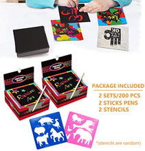 Carica l'immagine nel visualizzatore di Gallery, 200 Fogli di Disegni Scratch Art Set Creativo Arcobaleno Colorato da... - Ilgrandebazar