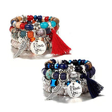 Carica l'immagine nel visualizzatore di Gallery, Bracciale a Più Strati Della Boemia, Set di Braccialetti Retrò, Bracciale...