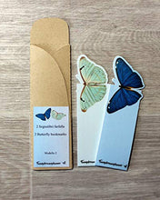 Carica l'immagine nel visualizzatore di Gallery, 2 segnalibri farfalla 3d blu e verde, 2 butterfly bookmarks blue &amp; green - Ilgrandebazar