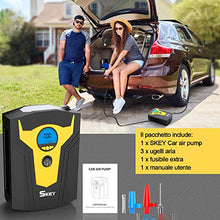 Carica l'immagine nel visualizzatore di Gallery, SKEY Compressore Aria Portatile Auto, 12V 150 PSI Mini Pompa Elettrica nero