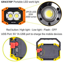 Carica l'immagine nel visualizzatore di Gallery, Portatile Lampada da Lavoro 20W, 6400mAh con Batteria Ricaricabile Nero