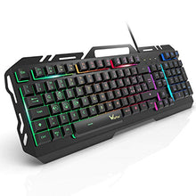 Carica l'immagine nel visualizzatore di Gallery, Tastiera da Gioco, WisFox Cablata USB Retroilluminata a Colori...