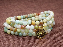 Carica l'immagine nel visualizzatore di Gallery, COAI Bracciale Collana 108 Perle Mala in Amazzonite Sfaccettata